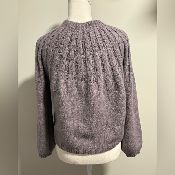 Cloth by Design Mock Neck Sweater| Medium Dusty Lavender | Ribbed Long Sleeve - Picture 3 of 10